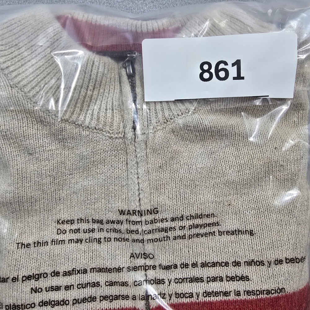 George Mens 3XL Brown Quarter Zip Sweater Colorblock Cotton Blend - Picture 8 of 8